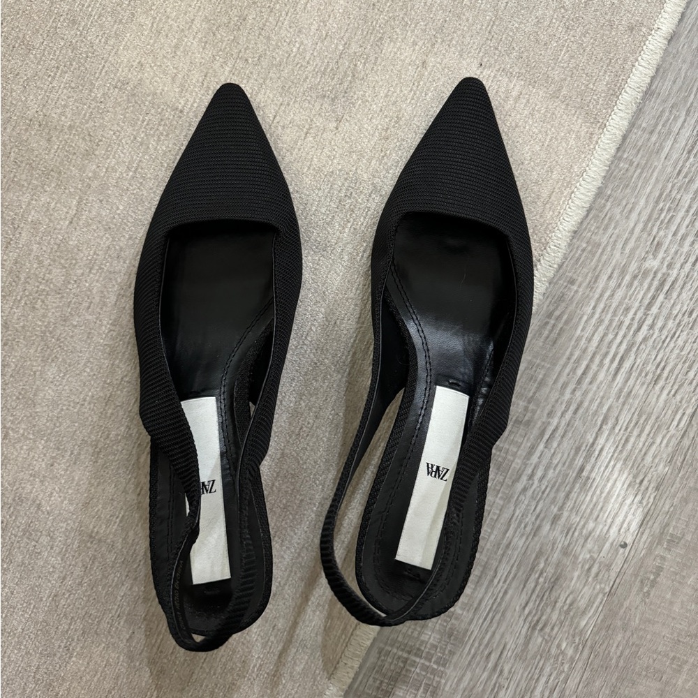 Pointed Black Zara Heels size 39